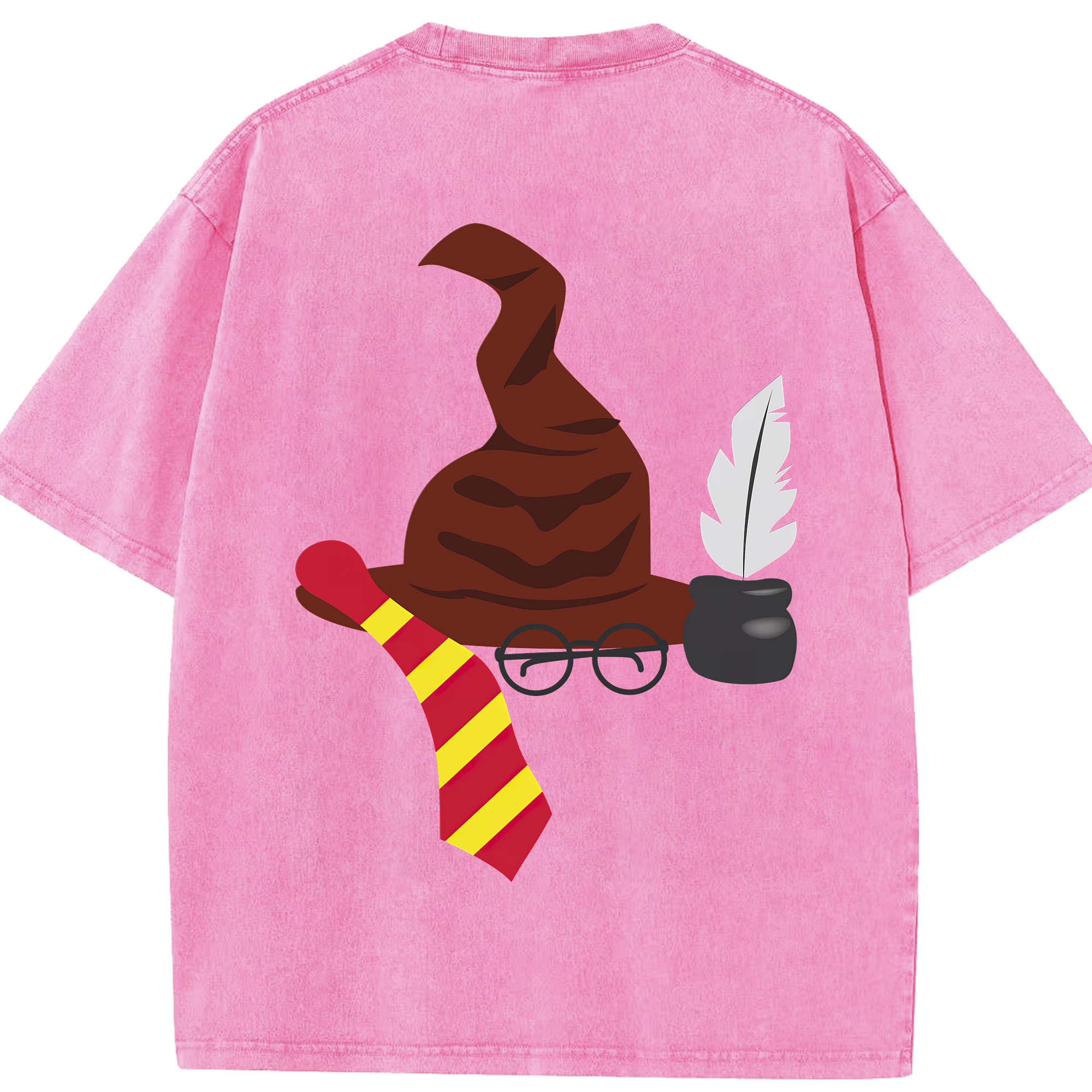 （画像用） Harry Potter ハリー・ポッターシリーズ 綿100% ヴィンテージ風 半袖Tシャツ（背面プリント）